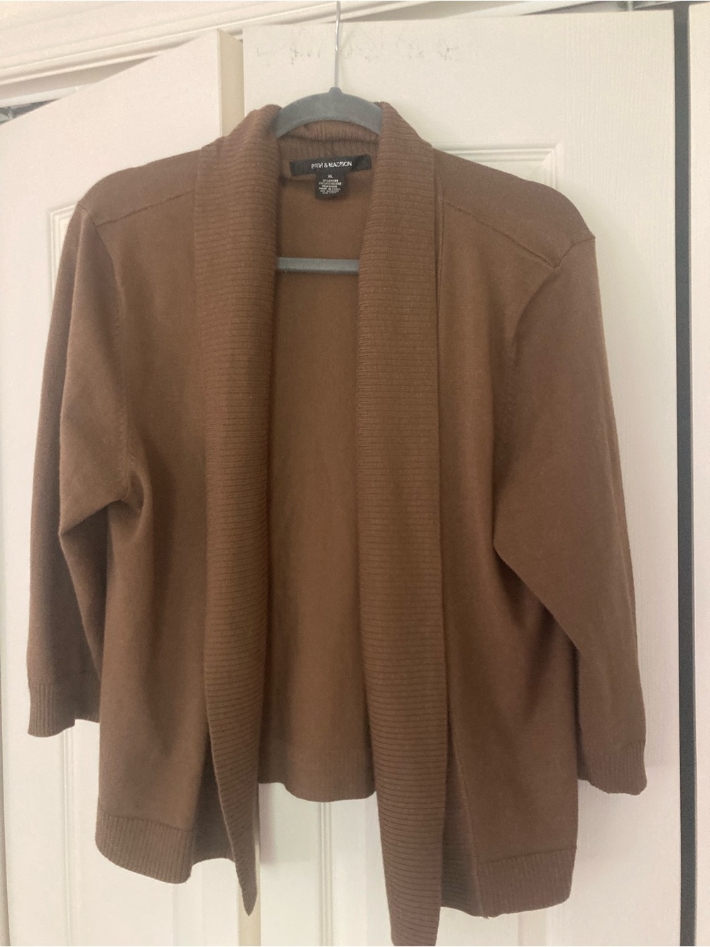 Open-Front Shawl Collar Cardigan - Camel